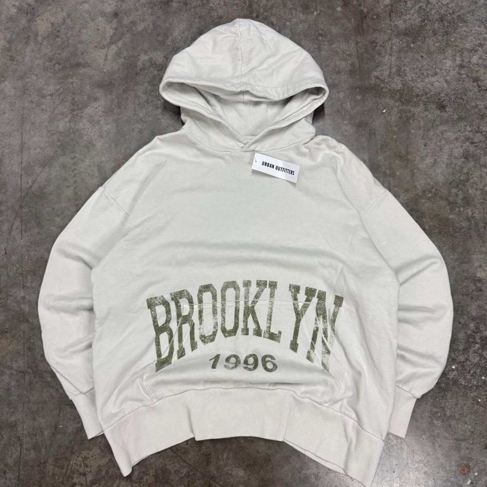 Y2K Urban Outfitters Off White Brooklyn Spell Out Hoodie Fits L NEW